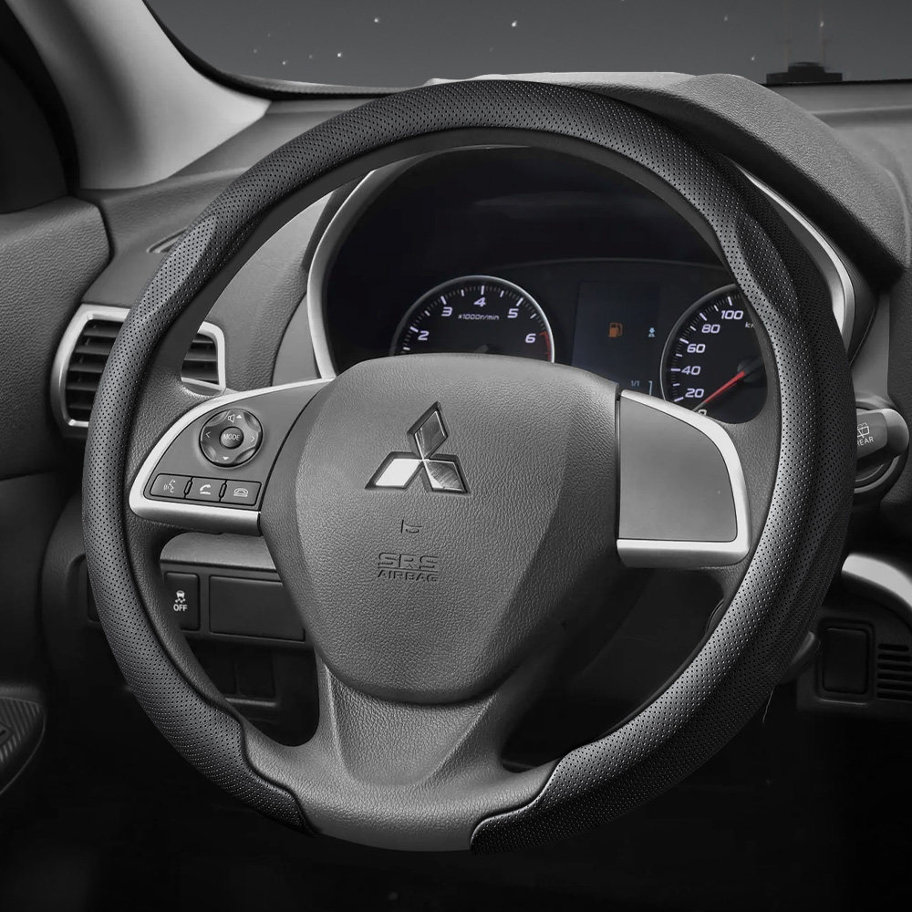 Car Steering Wheel Cover Anti Slip Breathable - Geeignet für Mitsubishi Nappa-Leder-Lenkradabdeckung mit rutschfesten,