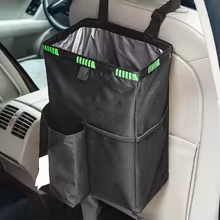 Waterproof Car Trash Can With Lid - Schwarzer wasserdichter Auto-Mülleimer, Abfallbehälter, Abfallaufbewahrungsbehälter, leicht